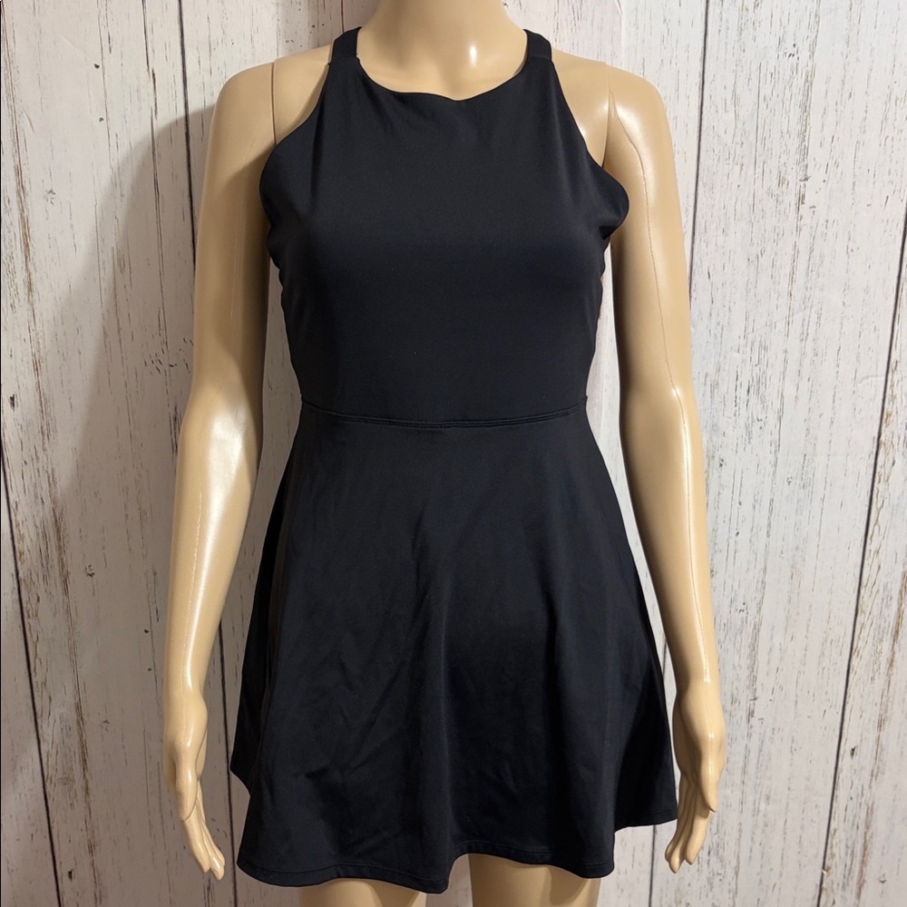 Morena Chic Black One-Piece Swimsuit With Skirt Small
